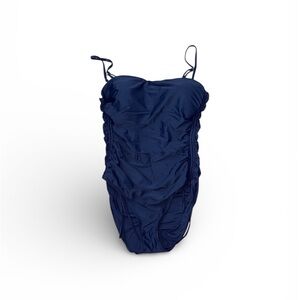 Elegant Navy Blue Women's One Piece Swimsuit